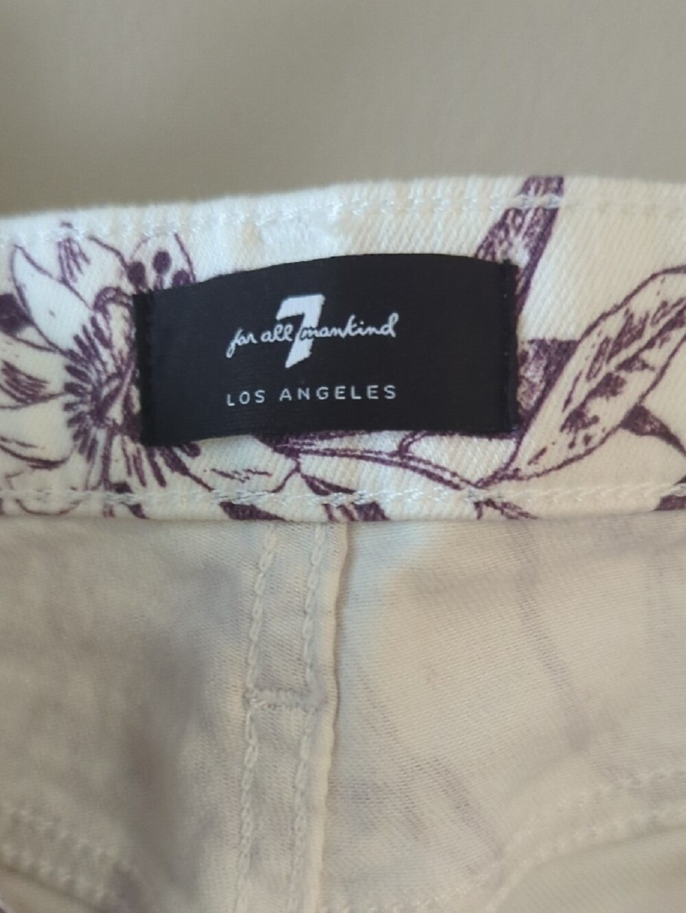 NWOT 7 For All Mankind The Ankle Skinny High-Rise Floral and Serpent Print Jeans - Picture 3 of 7